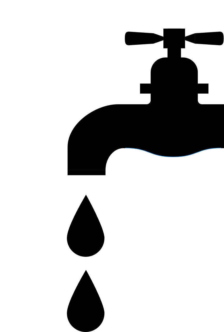 water tap, water, silhouette